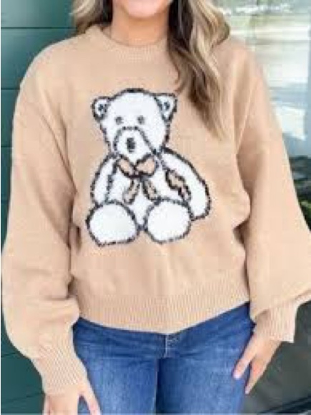 Simply Southern Simply Fuzzy Teddy Sweater in camel/tan size L NWT